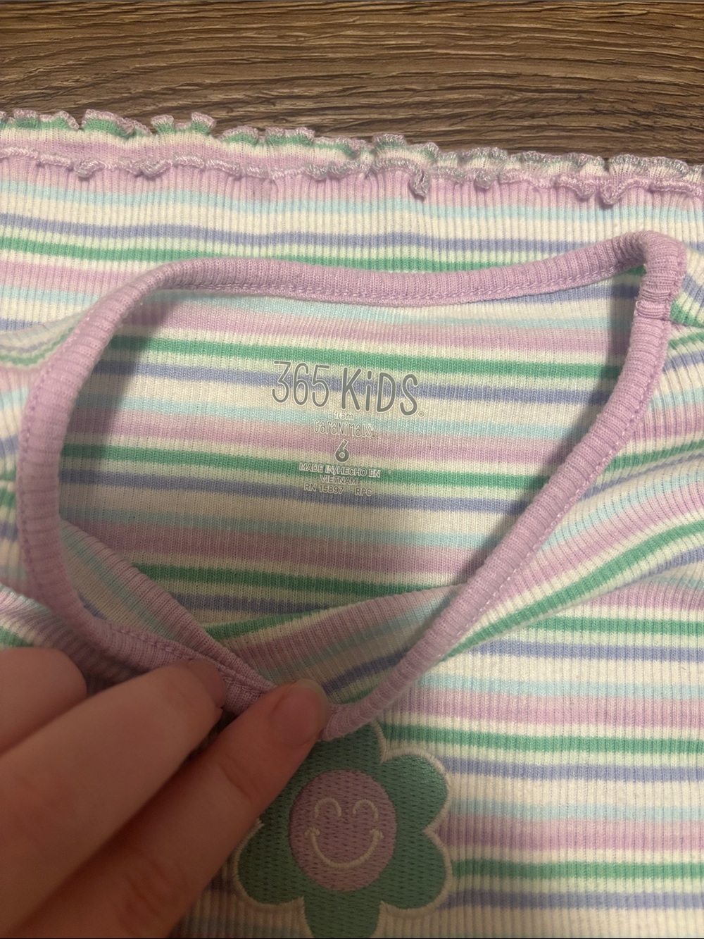 girls flower and striped shirt - Picture 2 of 2